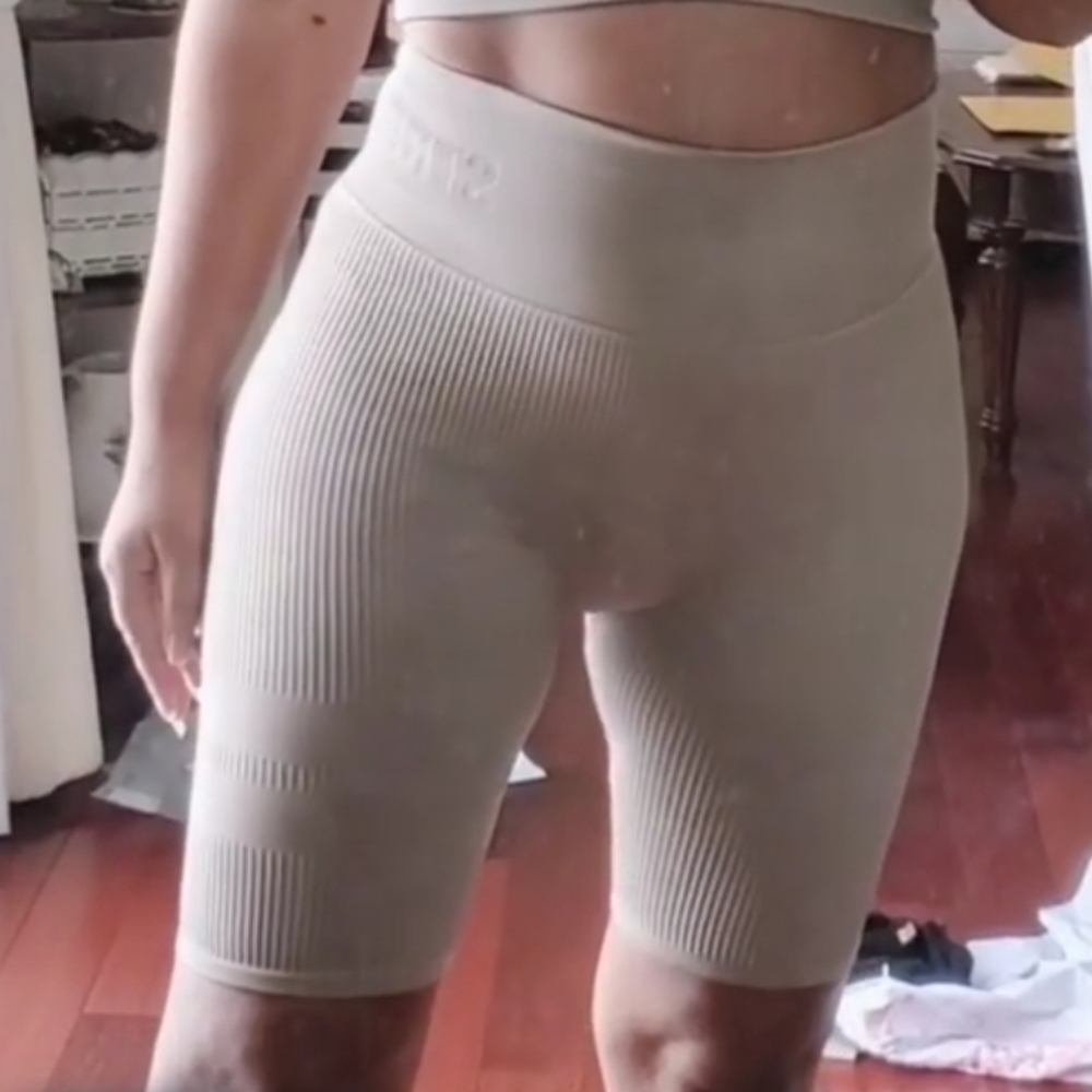 Stronger Tan Ribbed Shorts